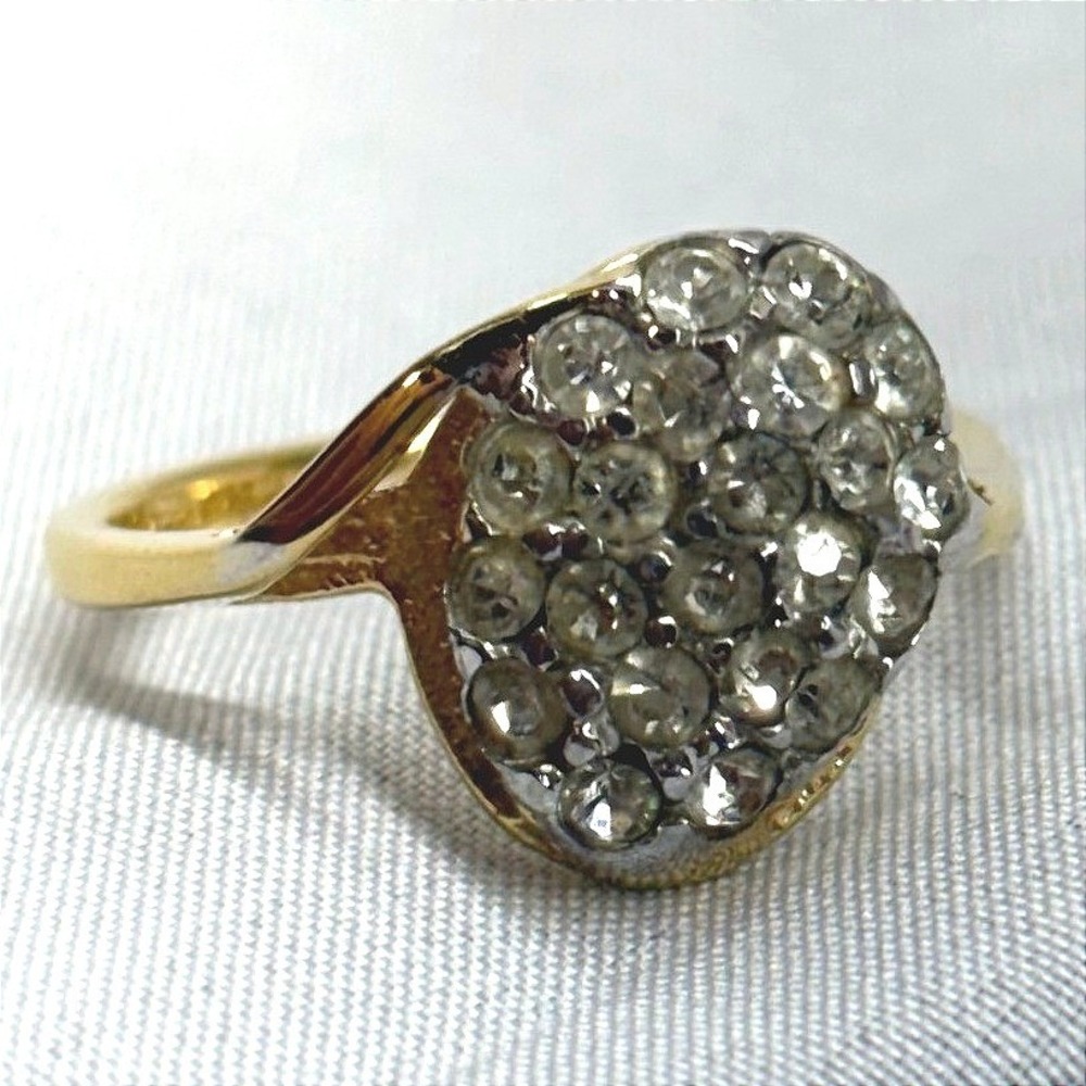 Unbranded Cluster Ring Womens Size 7.5 Gold Good 14k Gold Filled Oval Pave